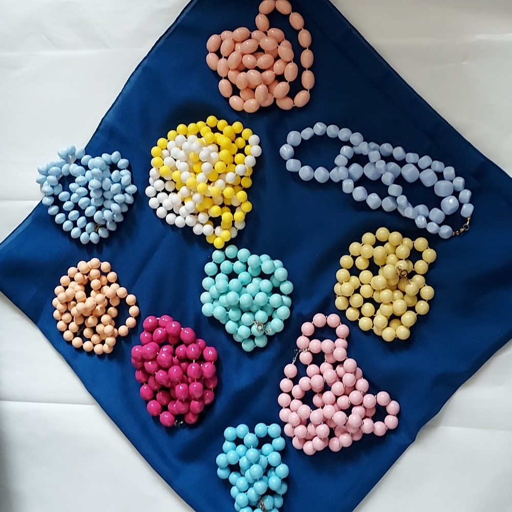 Retro Plastic Beaded Necklaces